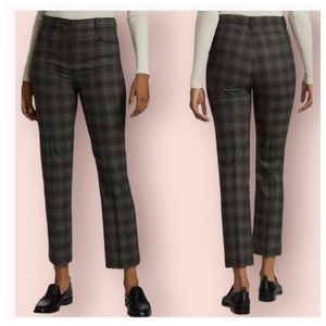 Theory Auburn Plaid pants, size 8, gray/brown